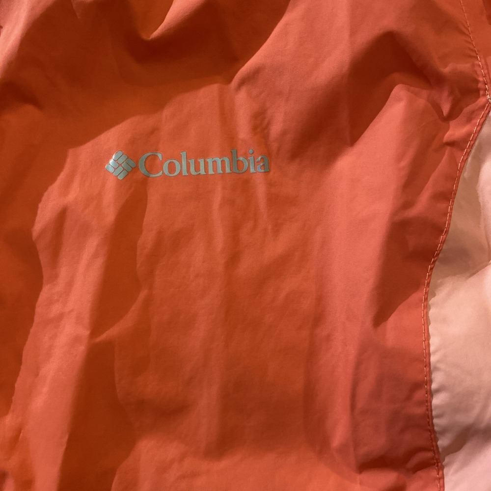 Columbia Womens Windbraker 1x Omni-Tech‎ Rain Pink Two-tone Full Zip Rain Hooded - Picture 2 of 9
